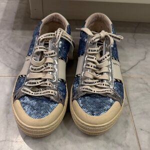 Blue Sequin Women's Sneakers